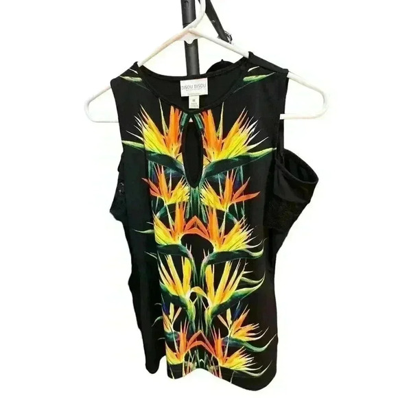 Bisou Bisou Cold Shoulder Tank Top Size Med, Pre-Owned - Picture 1 of 5